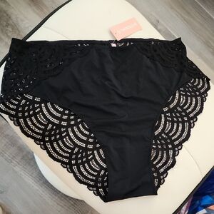 ThirdLove Sexy Black Mesh Lace Hi Cut Panties 1X NWT